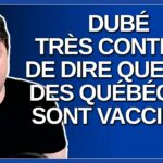 Dubé très content de dire que 40% des québécois sont vaccinés.