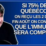 Si 75% des québécois on reçu les 2 doses fin aout on considère que l’immunité sera complète.