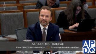 Alexandre Trudeau témoigne pour la fondation Trudeau (vidéo intégrale)