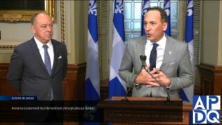Dubé et Oliva font une annonce concernant les interventions chirurgicales au Québec