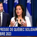 Point de presse Québec Solidaire 13 septembre 2023