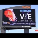 Enseigne de la Marche pour la Vie du 1er juin à Trois-Rivières