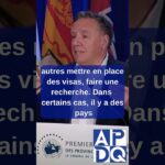 Immigration : Ce ne sont pas de véritables demandeurs d’asile. Dit M. François Legault.  #canada