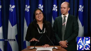 18 sept 2024   Point de presse du QS avec Mendez et Leduc