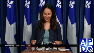 25 sept 2024   Point de presse du PLQ avec Marwah Rizqy