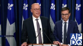 27 sept 2024 – Point de presse du PQ avec Paradis et Arseneau