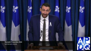 27 nov 2024 – Point de presse du QS avec Cliche-Rivard