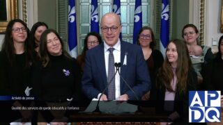 28 nov 2024 – Point de presse du PQ avec Arseneau sur la qualité des services de garde éducatifs