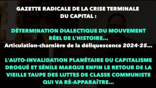 Francis Cousin : Gazette radicale de la crise terminale du Capital, articulation-charnière 2024-2025