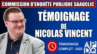 Commission d’enquête SAAQclic : Témoignage de Nicolas Vincent