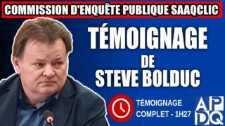 Commission d’enquête SAAQclic : Témoignage de Steve Bolduc