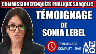 Commission d’enquête SAAQclic : Témoignage de Sonia Lebel