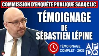Commission d’enquête SAAQclic : Témoignage de Sébastien Lépine