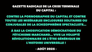 Francis Cousin : Gazette radicale de la crise terminale du Capital – Août 2025