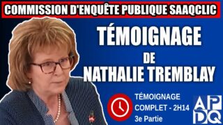 Commission d’enquête SAAQclic : Témoignage de Nathalie Tremblay 3e partie