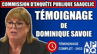 Commission d’enquête SAAQclic : Témoignage de Dominique Savoie