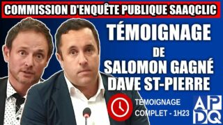 Commission d’enquête SAAQclic  : Témoignage de Salomon Gagné et Dave St Pierre Commission d’enquête SAAQclic  : Témoignage de Salomon Gagné et Dave St Pierre