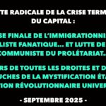 Francis Cousin : Gazette radicale de la crise terminale du Capital – Septembre 2025