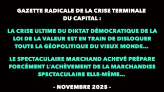 Francis Cousin : Gazette radicale de la crise terminale du Capital – Novembre 2025