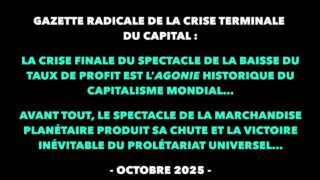 Francis Cousin : Gazette radicale de la crise terminale du Capital – Octobre 2025