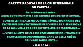 Francis Cousin : Gazette radicale de la crise terminale du Capital – Mai 2026