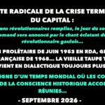Francis Cousin : Gazette radicale de la crise terminale du Capital – Septembre 2026 Francis Cousin : Gazette radicale de la crise terminale du Capital – Septembre 2026