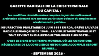 Francis Cousin : Gazette radicale de la crise terminale du Capital – Septembre 2026